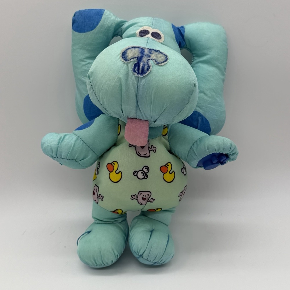 TYCO Blue's Clues Puppy Dog Nylon Bath Time Stuffed Animal Plush Toy 11" 1998